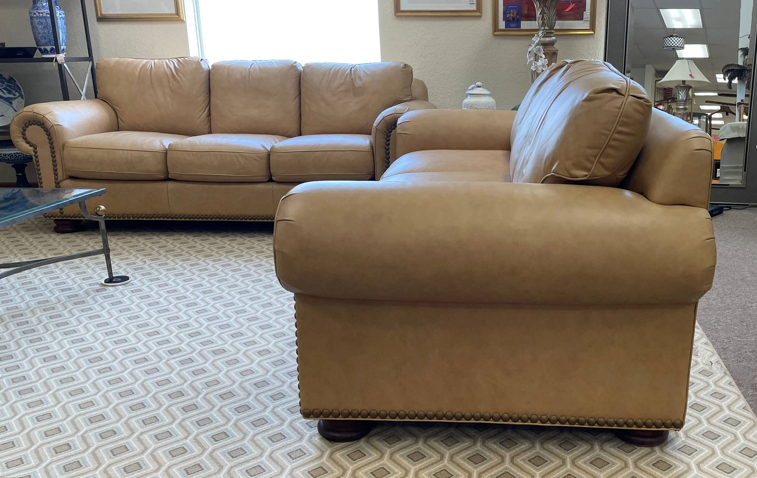 Encore Furniture Gallery-Pair - Hancock & Moore Rolled Arm Leather